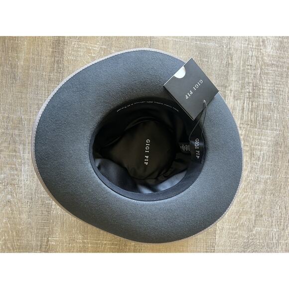 Gigi Pip Monroe Rancher Hat Womens 57 Gray Australian Wool Wide Brim Fedora NWT main image 8
